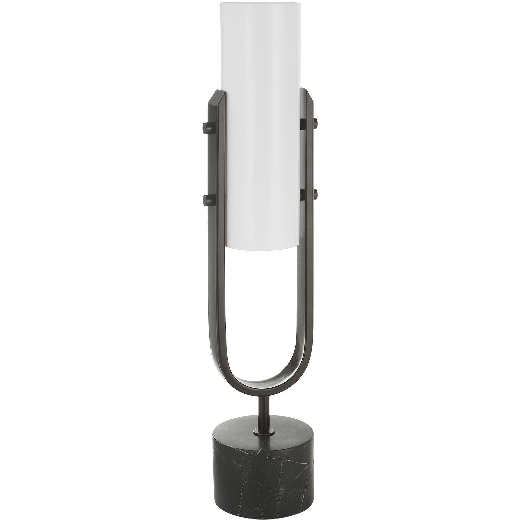 Runway 28 inch 25.00 watt Steel and Black Marble Accent Lamp Portable Light