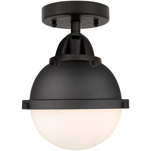 Nouveau 2 Hampden 1 Light 7.25 inch Matte Black Semi-Flush Mount Ceiling Light in Matte White Glass
