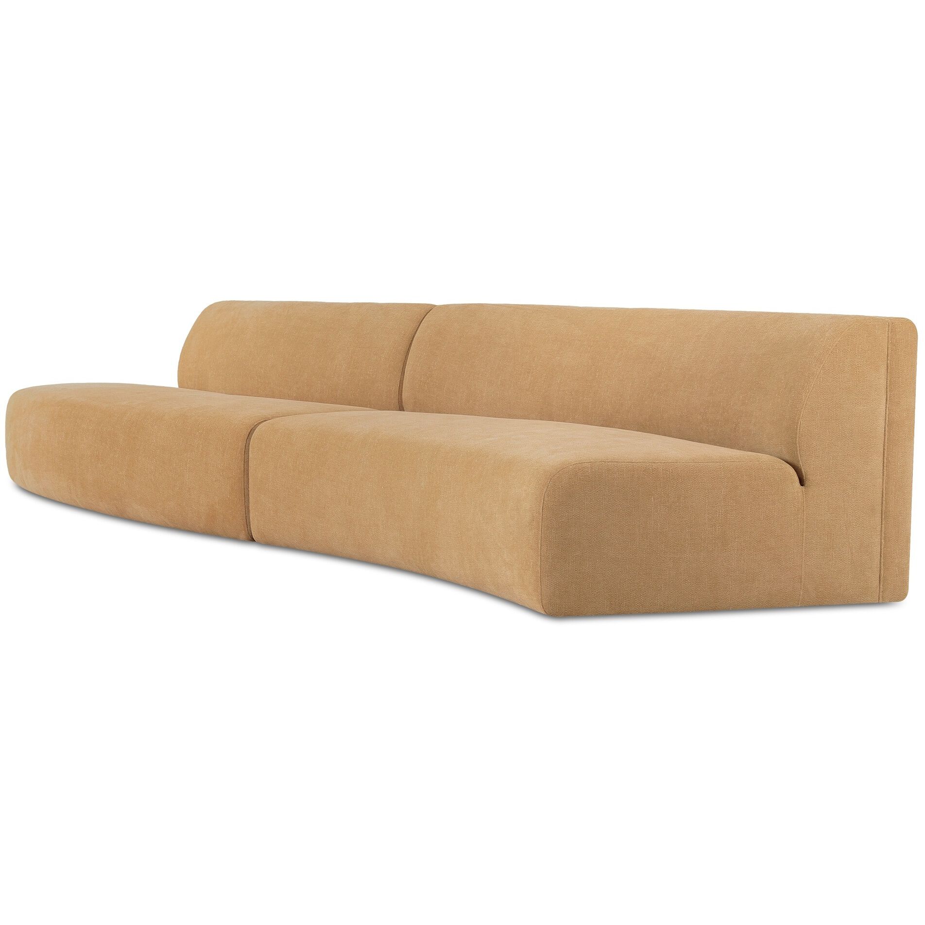 Naomi Yellow Wave Modular Sectional, 2 Piece