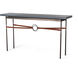 Equus 60 X 14 inch Dark Smoke Console Table in British Brown Leather with Maple Grey, Grey Maple
