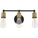 Serif 3 Light 15 inch Brass and Black Wall Sconce Wall Light