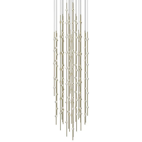 Constellation LED 25 inch Satin Brass Chandelier Ceiling Light in 3000K, Clear, Add 20 ft. Cord