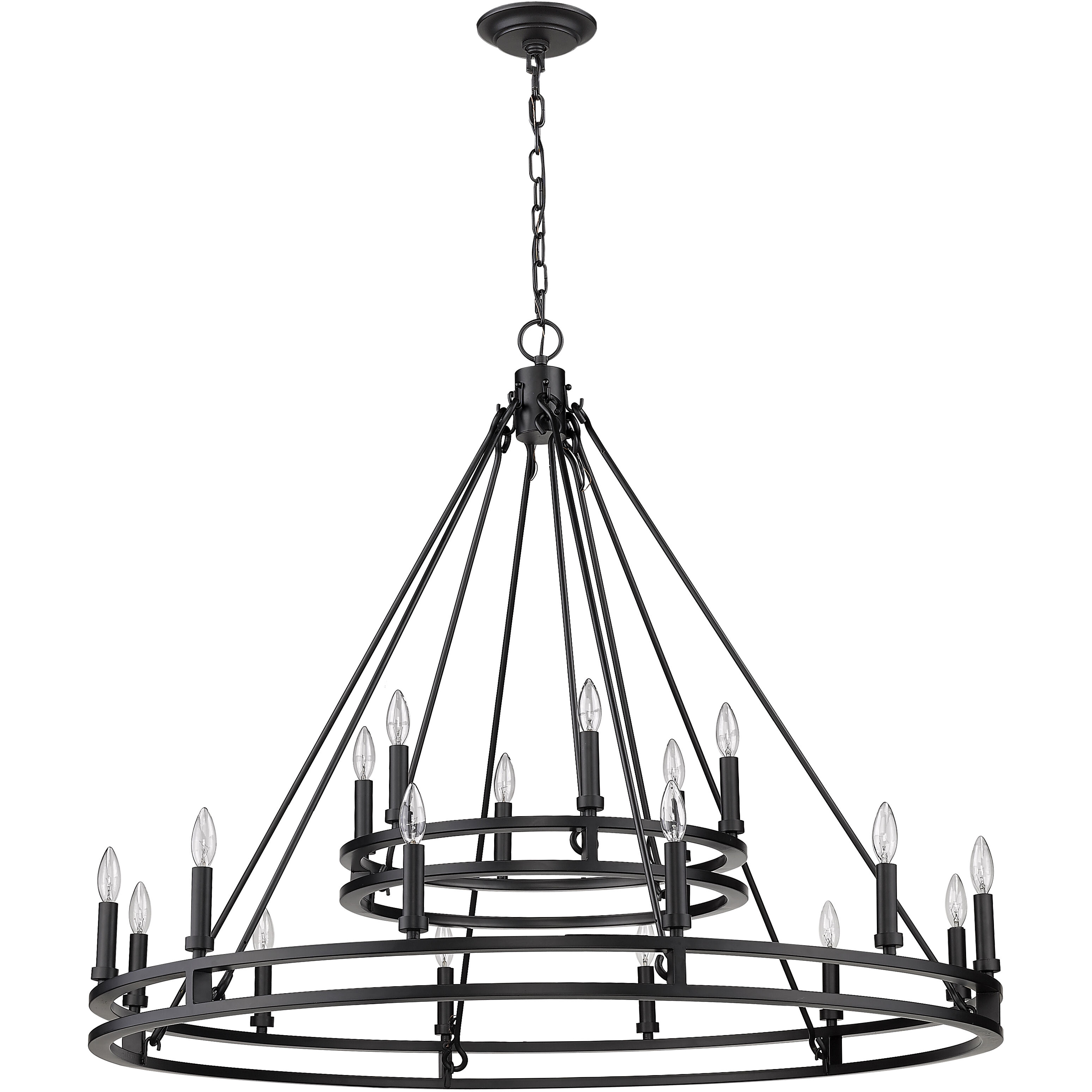 Dennison 18 Light 47.75 inch Matte Black Chandelier Ceiling Light