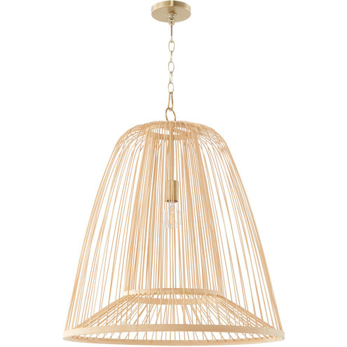 Terrae 1 Light 23.5 inch Aged Brass Pendant Ceiling Light, Bell