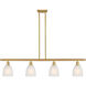 Ballston Brookfield LED 48 inch Satin Gold Island Light Ceiling Light in White Glass, Ballston