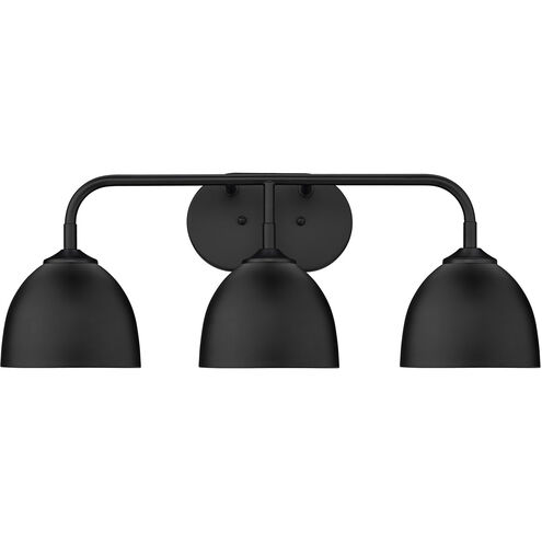 Zoey 3 Light 25 inch Matte Black Bath Vanity Wall Light