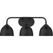 Zoey 3 Light 25 inch Matte Black Bath Vanity Wall Light