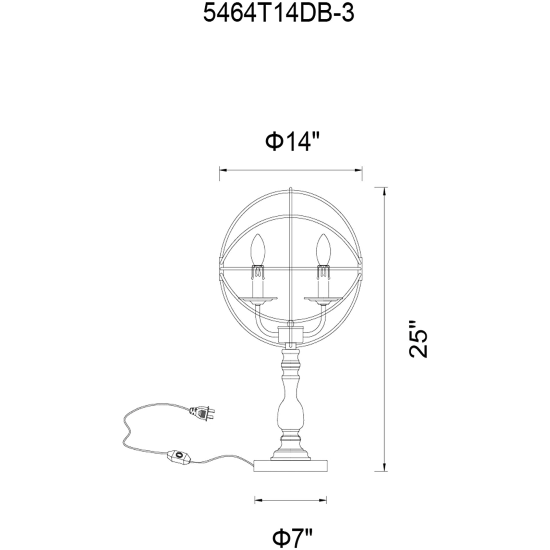 Arza 25 inch 60.00 watt Brown Table Lamp Portable Light
