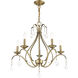 Caterina 5 Light 24 inch Antique Brass with Clear Crystals Chandelier Ceiling Light
