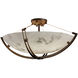 LumenAria 6 Light 42 inch Dark Bronze Semi-Flush Ceiling Light in Round Bowl, Incandescent, Bowl