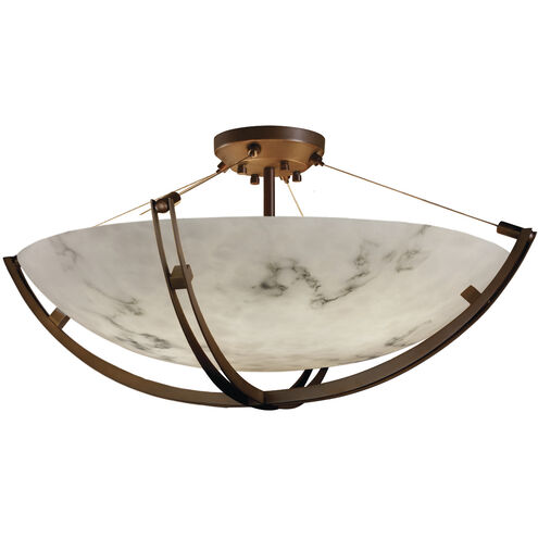 LumenAria 6 Light 42 inch Dark Bronze Semi-Flush Ceiling Light in Round Bowl, Incandescent, Bowl