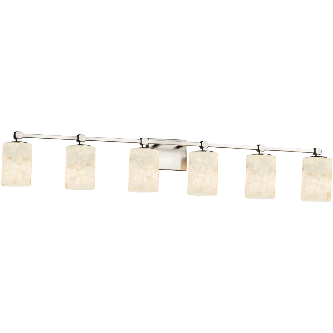 Alabaster Rocks LED 48.5 inch Brushed Nickel Vanity Light Wall Light in 4200 Lm LED, Cylinder with Flat Rim