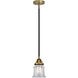Nouveau 2 Canton 1 Light 5.25 inch Black Antique Brass Mini Pendant Ceiling Light in Incandescent, Clear