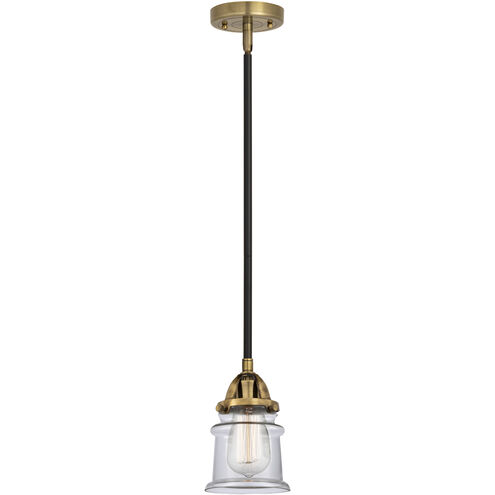 Nouveau 2 Canton 1 Light 5.25 inch Black Antique Brass Mini Pendant Ceiling Light in Incandescent, Clear