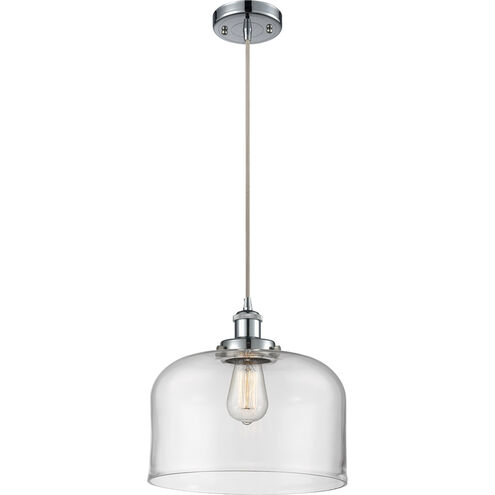 Ballston X-Large Bell LED 12 inch White and Polished Chrome Mini Pendant Ceiling Light in Clear Glass