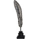 Plume Antique Silver and Black Statue