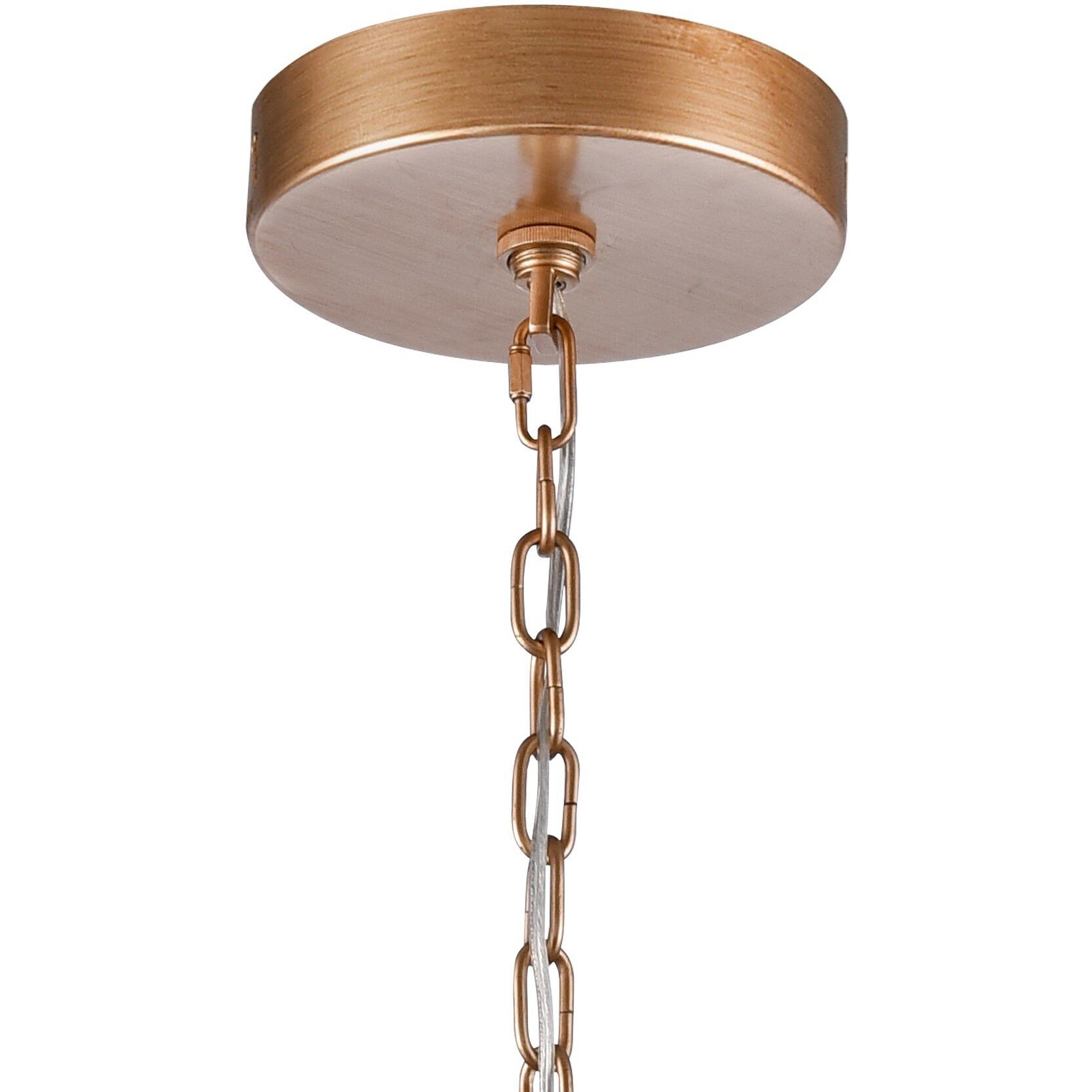 Freeform LED 37 inch Antique Gold Leaf Chandelier Ceiling Light, Converts to Semi Flush