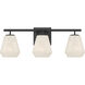 Siena 3 Light 22.75 inch Dark Matte Black Vanity Wall Light