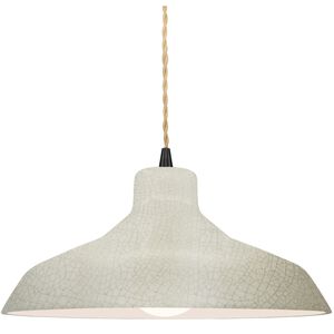 Radiance LED 13.5 inch White Crackle and Matte Black Pendant Ceiling Light