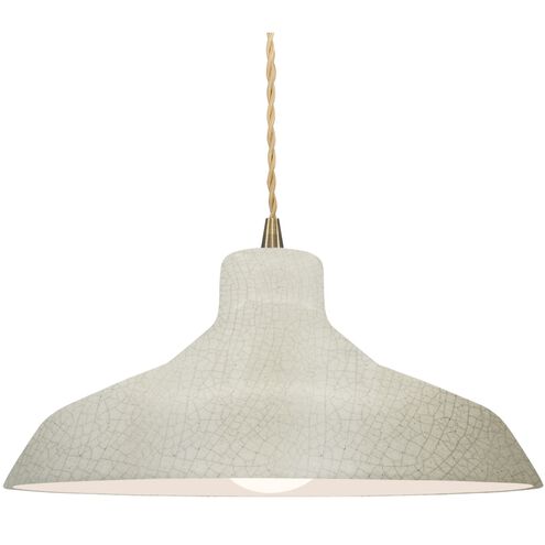 Radiance 1 Light 15.5 inch White Crackle and Antique Brass Pendant Ceiling Light