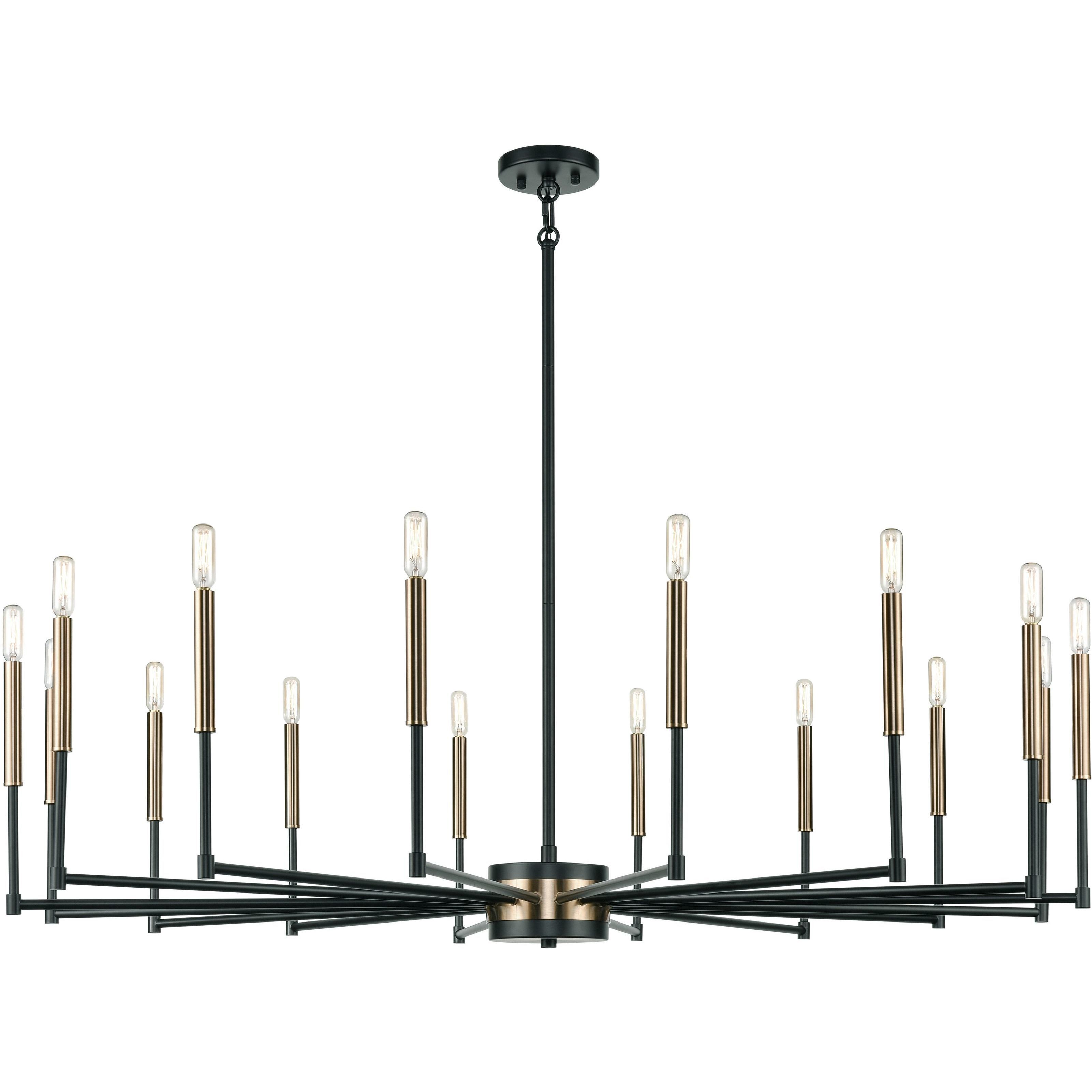 Livingston 16 Light 52 inch Matte Black Chandelier Ceiling Light