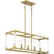 Vantage Oro District 5 Light 32 inch Soft Brass Island Light Ceiling Light