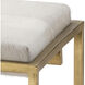 Shelby White Hide and Antique Brass Metal Bench