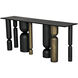 Figaro 71 X 17 inch Matte Black and Aged Brass Console