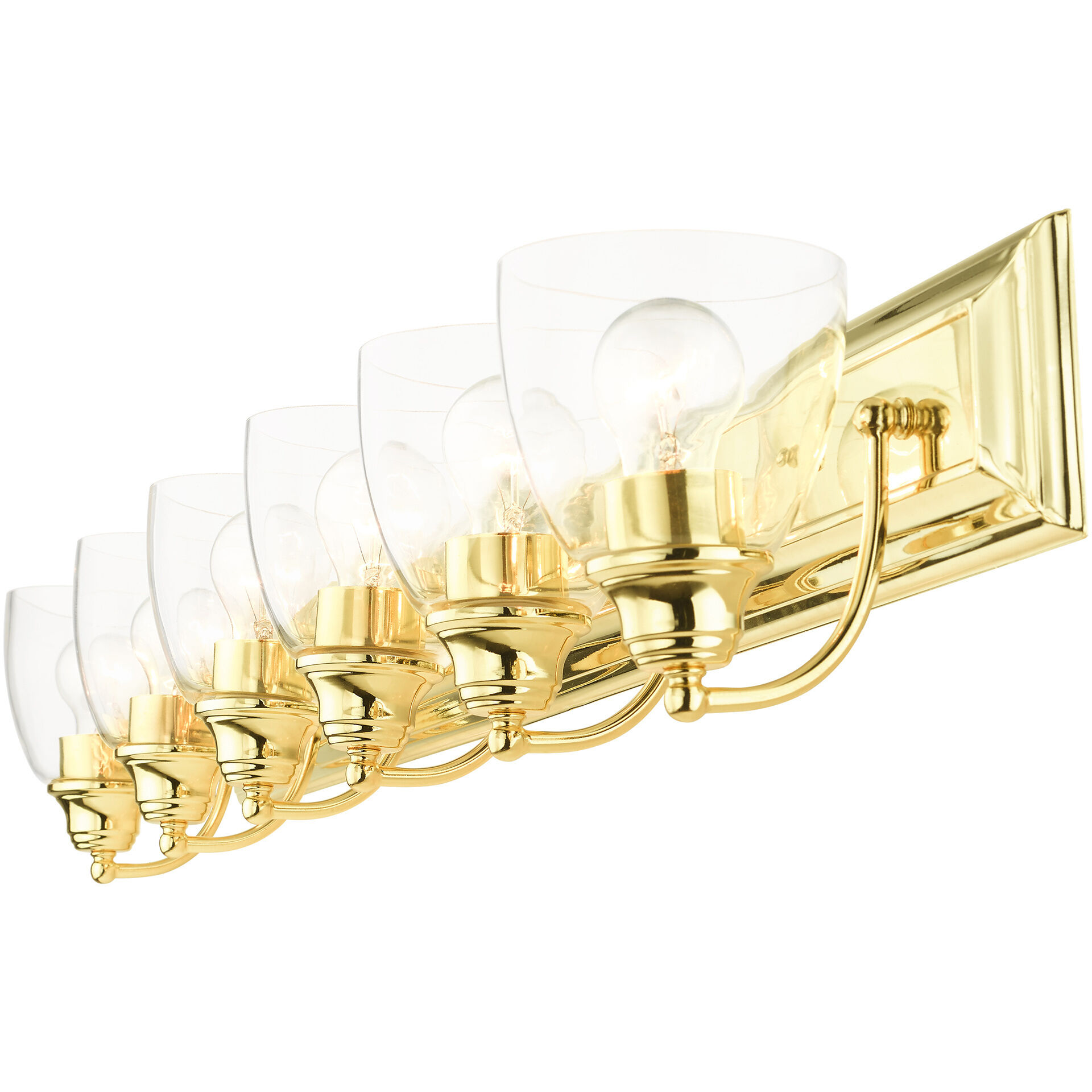 Birmingham 6 Light 48 inch Polished Brass Vanity Sconce Wall Light