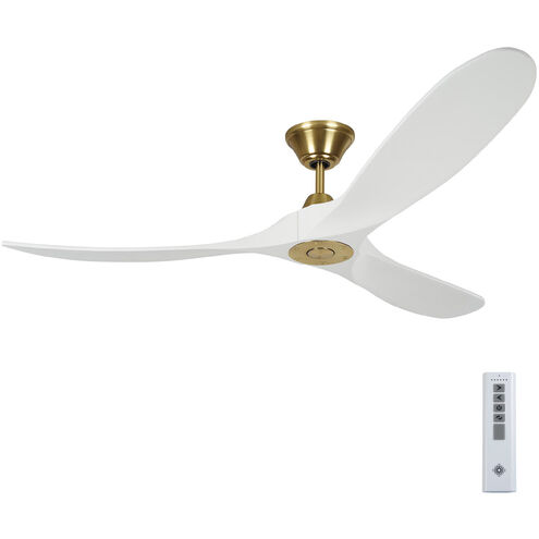 Maverick 60 inch Burnished Brass with Matte White Blades Ceiling Fan in Matte White and Burnished Brass