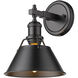 Orwell 1 Light 9 inch Matte Black Bath Vanity Wall Light