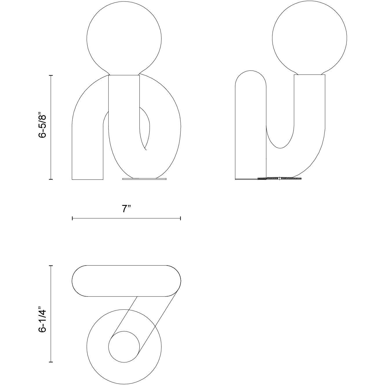 Alora Mood Sadie 6.63 inch 40 watt Gloss Black Table Lamp Portable Light