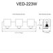 Veda 3 Light 22.75 inch Matte Black Vanity Light Wall Light in White Opal