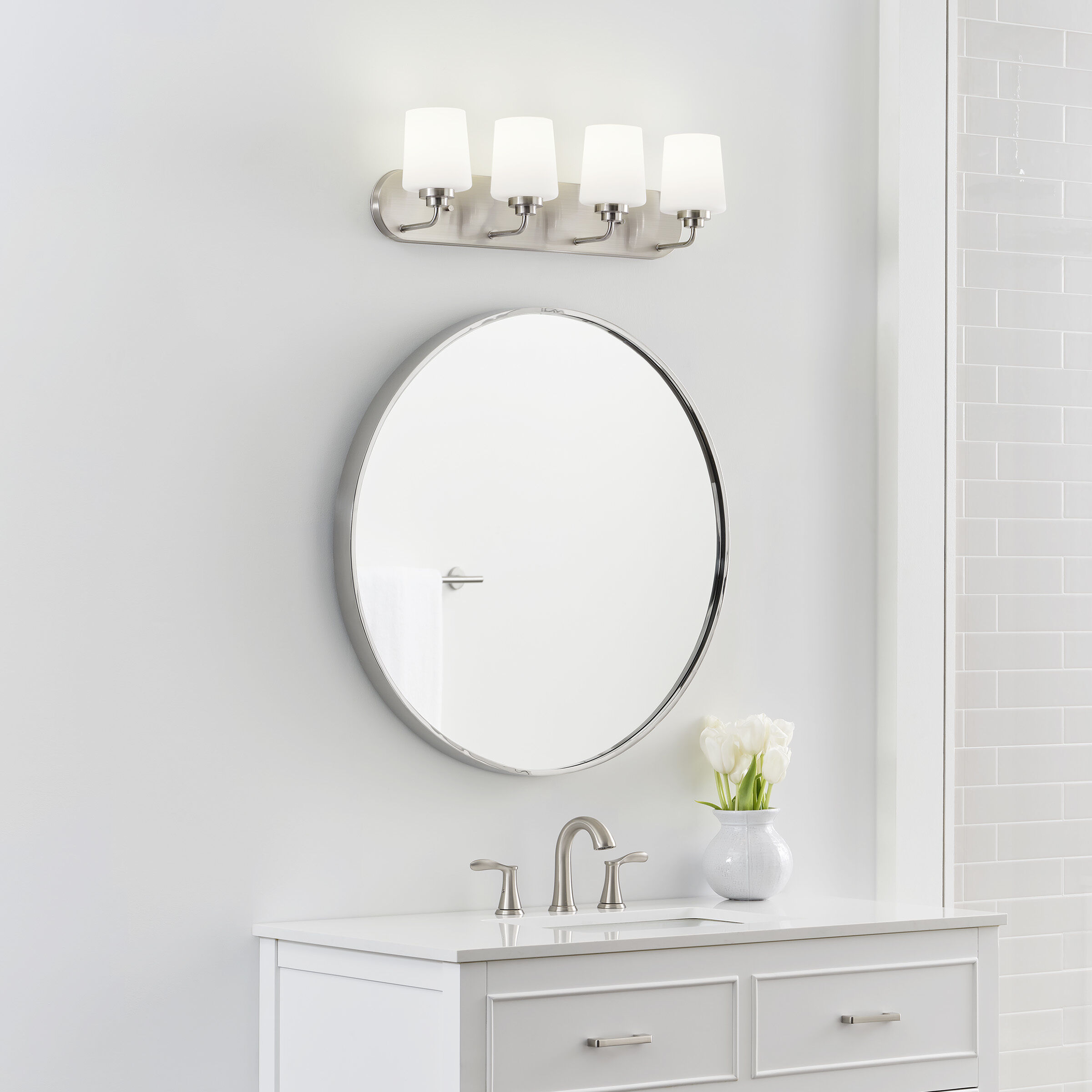 Windom 4 Light 24.38 inch Brushed Nickel Wall Bath Fixture Wall Light