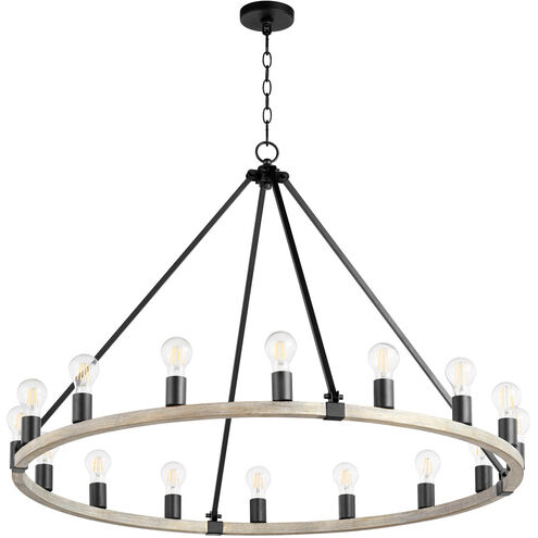 Paxton 16 Light 42 inch Noir and Weathered Oak Chandelier Ceiling Light