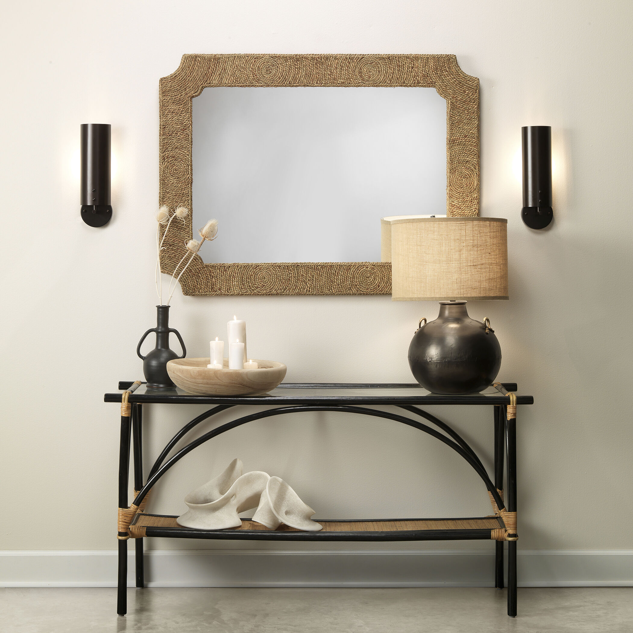 Marina 48 X 36 inch Natural Seagrass Mirror