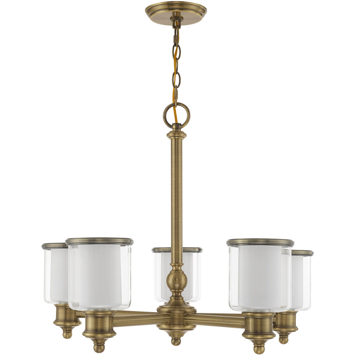 Middlebush 5 Light 25 inch Antique Brass Chandelier Ceiling Light