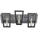 Zag 3 Light 21 inch Black and Grey Bath Vanity Wall Light in Black/Grey Wood