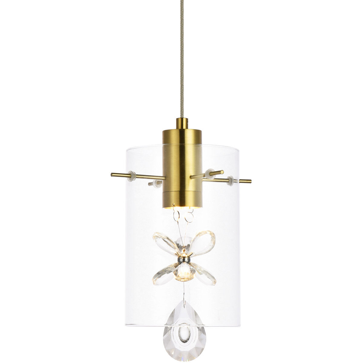 Hana 1 Light 6.5 inch Gold Pendant Ceiling Light