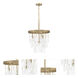 Vesi 4 Light 18 inch Satin Brass Pendant Ceiling Light