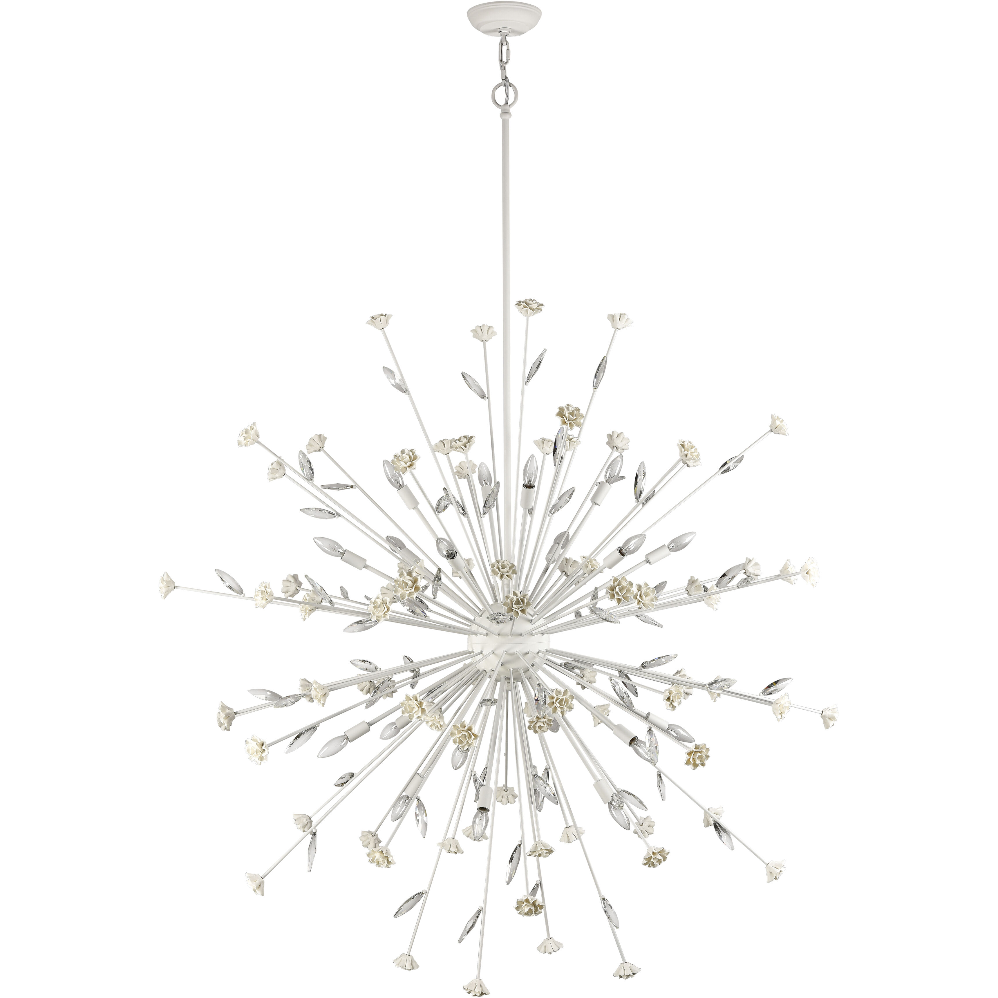 Adelaide 20 Light 59.5 inch White with Cream and Clear Chandelier Ceiling Light