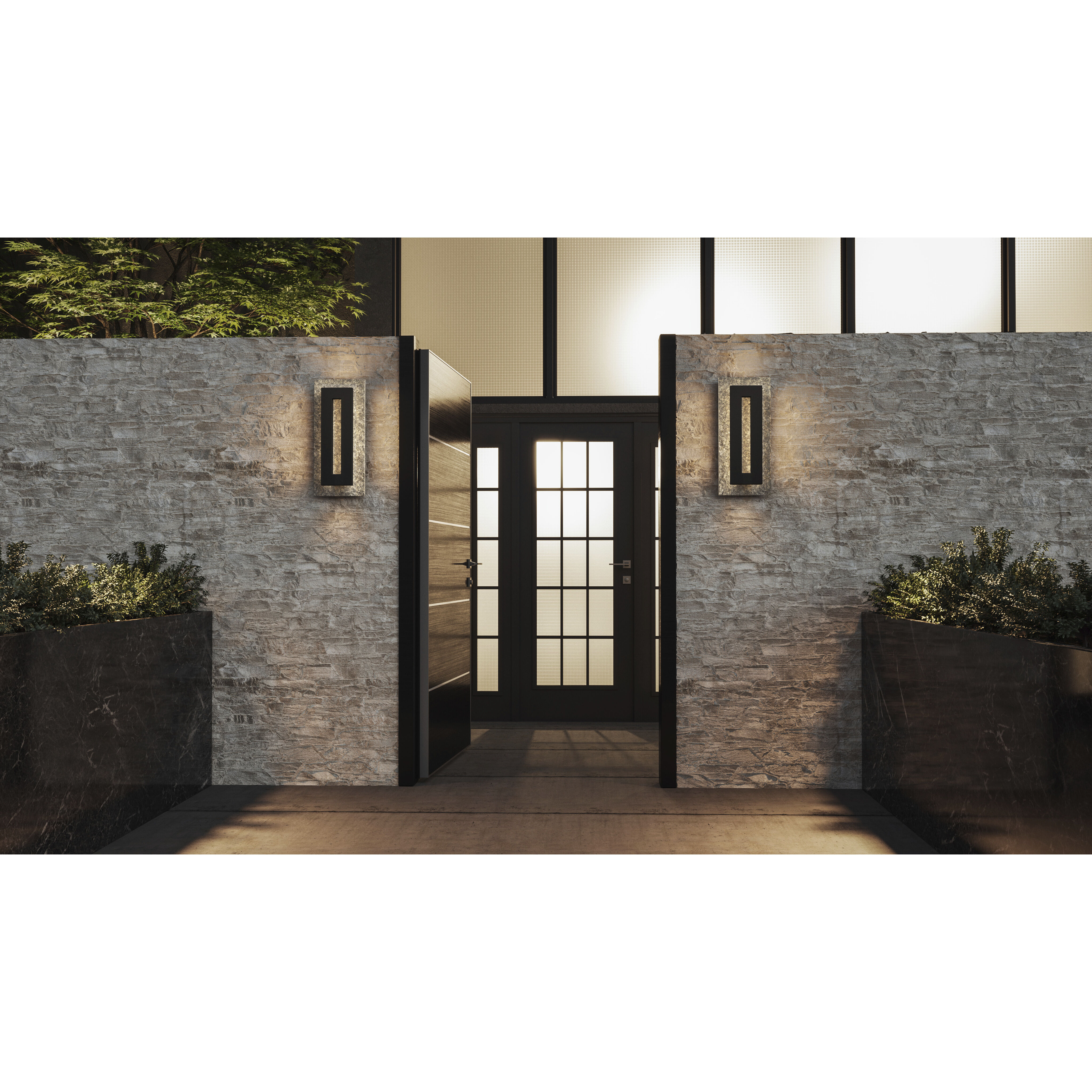 Tate LED 18 inch Earth Black Outdoor Wall Lantern, Medium
