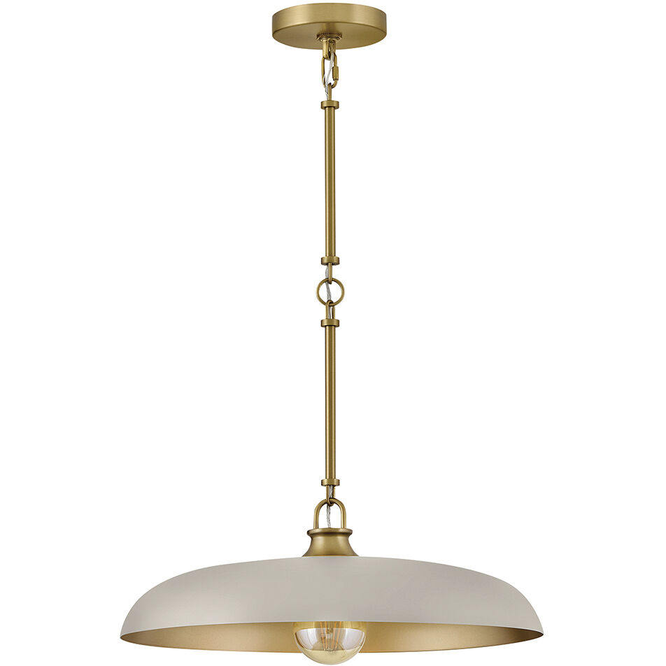 Sadie 1 Light 18 inch Lacquered Brass Pendant Ceiling Light in Lacquered Brass with Light Taupe