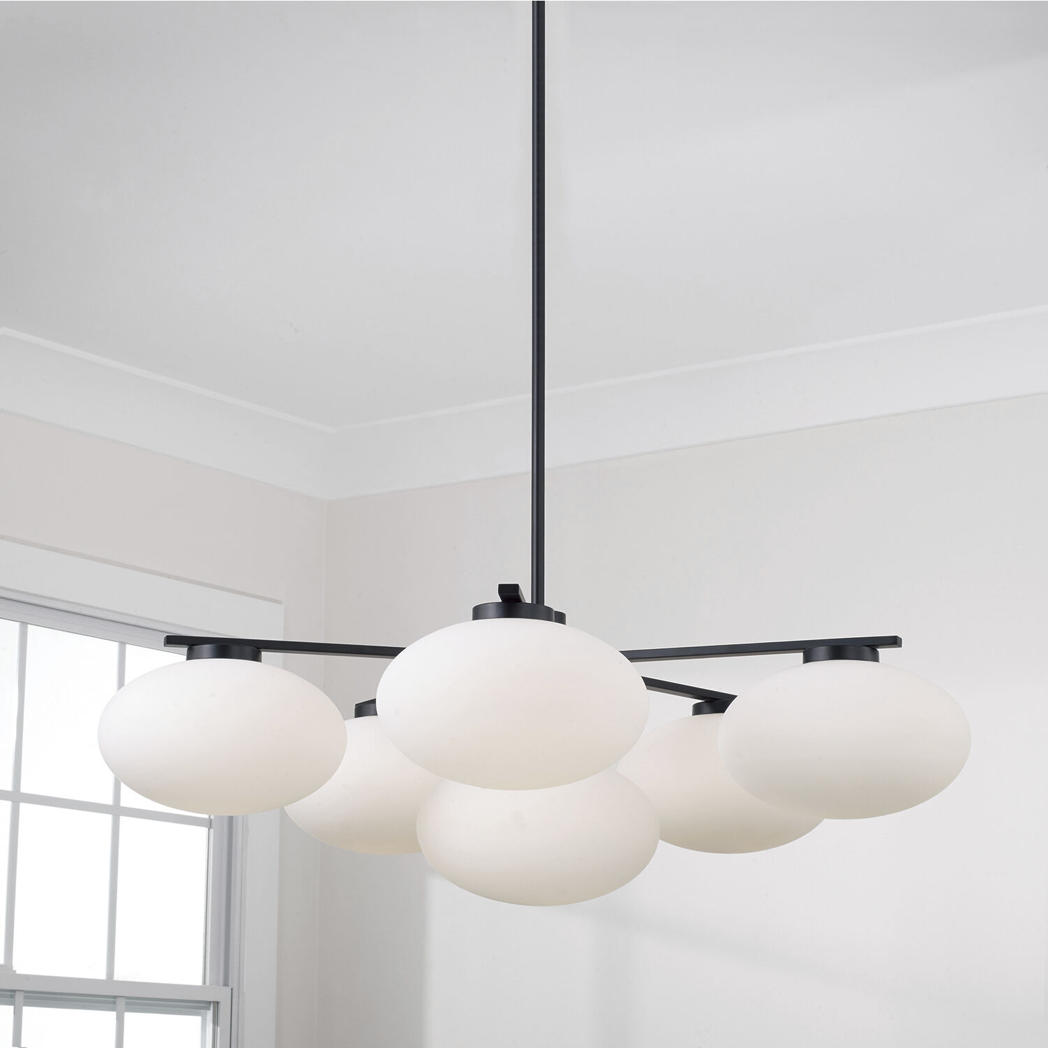 Soren 6 Light 37 inch Matte Black Chandelier Ceiling Light