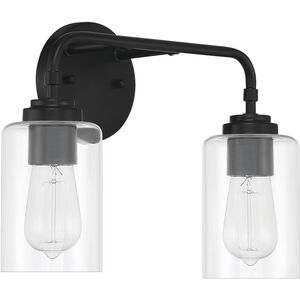 Stowe 2 Light 15 inch Flat Black Vanity Light Wall Light