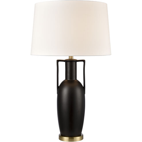 Corin 33 inch 150 watt Matte Black with Honey Brass Table Lamp Portable Light
