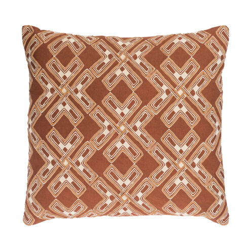 Subira 18 X 18 inch Camel and Cream Throw Pillow