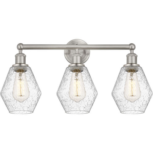 Edison Cindyrella 3 Light 24 inch Brushed Satin Nickel Bath Vanity Light Wall Light in Seedy Glass