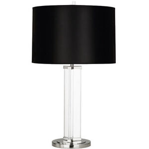 Fineas 29 inch 150 watt Clear Glass with Polished Nickel Table Lamp Portable Light in Black With White