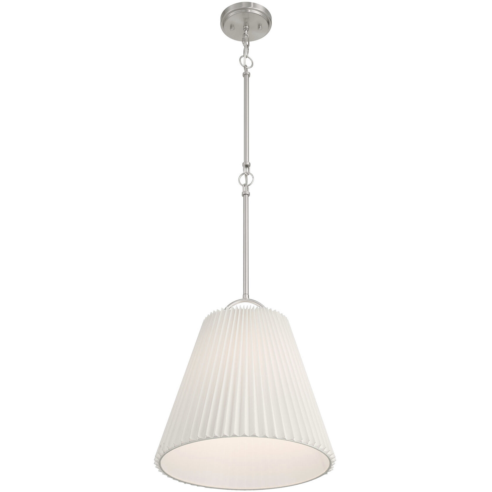 Scandinavian 1 Light 15 inch Brushed Nickel Pendant Ceiling Light